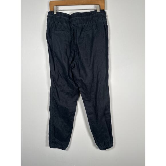 Athleta Cabo Linen Jogger Womens Size 10 Black Lightweight - Picture 5 of 10